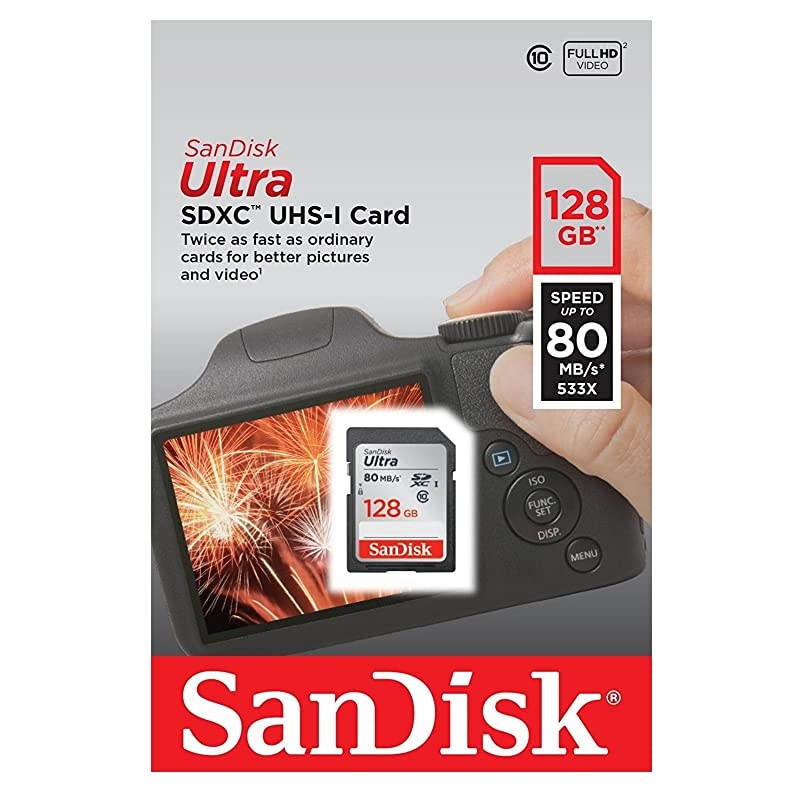 128GB SDXC SD Ultra Memory Card Class 10 SDSDUNC128GGN6IN Works with Sony a7R IV Sony a7r4 Mirrorless Digital Camera Bundle with 1 Everything But Stromboli MultiSlot Card Reader