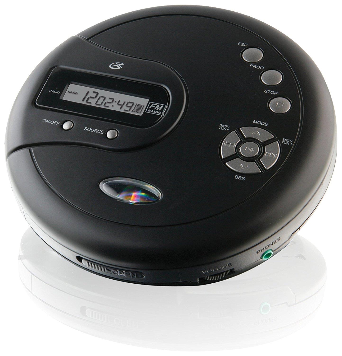 GPX PC332B Portable CD Player with Anti_Skip Protection, FM Radio and Stereo Earbuds _ Black _Discontinued by Manufacturer_