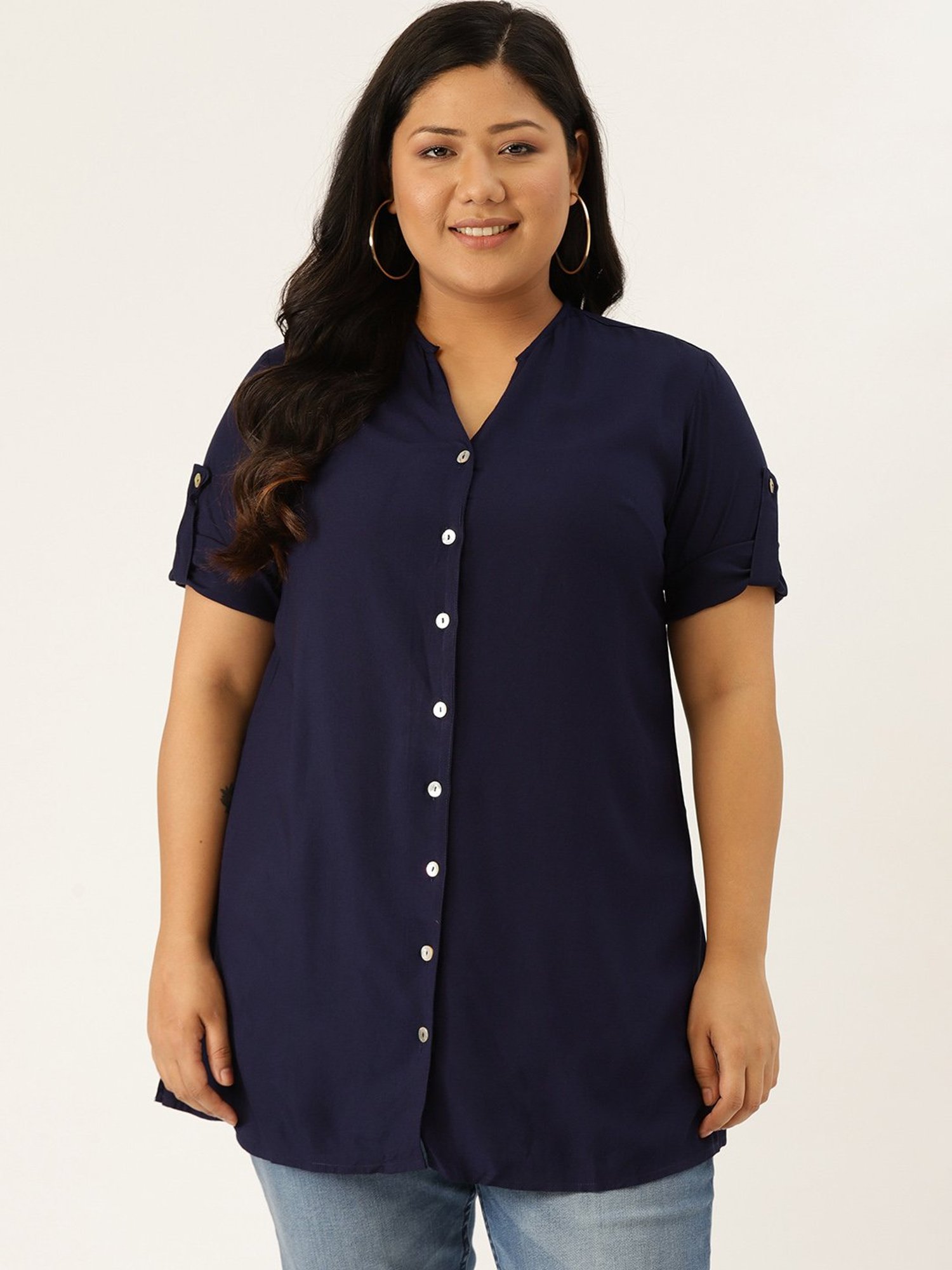 theRebelinme Navy Regular Fit Shirt