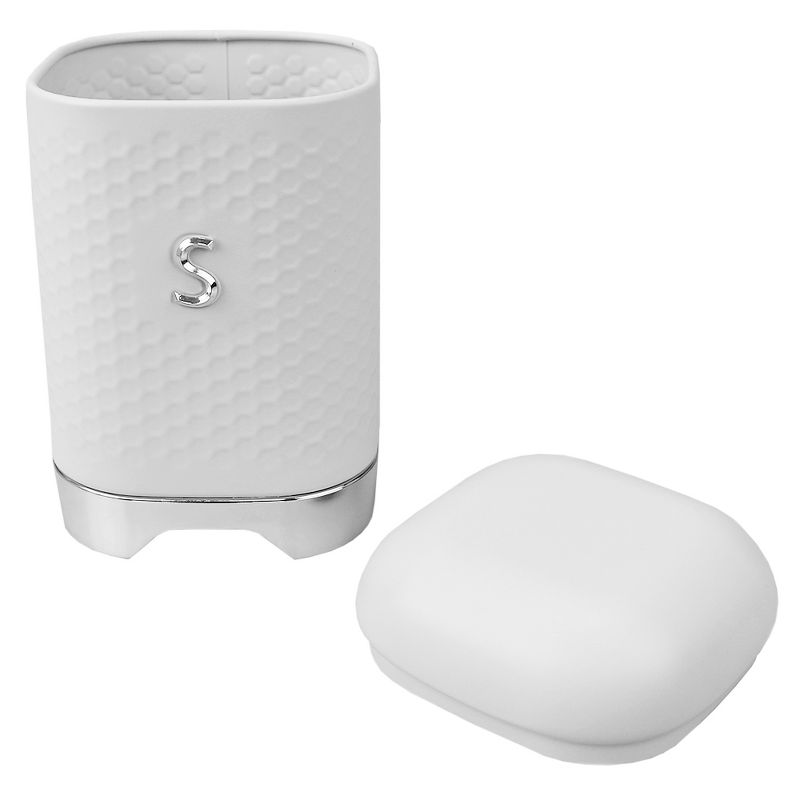 Michael Graves Design Soho Large 7 Cup Capacity Tin Sugar Canister, White