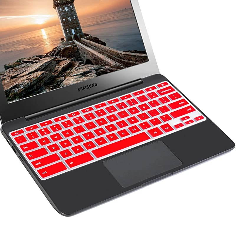 Pack]Samsung chromebook 4 Keyboard Cover Skin for Samsung Chromebook 11.6/15.6 inch Chromebook XE500C1, Chromebook 3 XE500C13,Chromebook Plus V-in-1 XE50QAB 1.(Clear and red)&hellip;