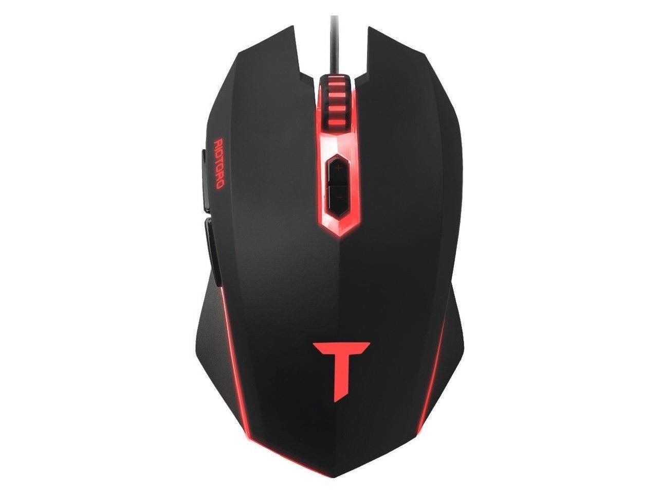 RIOTORO AUROX FPS Gaming Mouse with RGB Multicolor Lighting, (BLACK) 8 Programmable Buttons, 10,000 dpi Optical Sensor, On-the-fly DPI Shifting, Adjustable DPI Sniper Button