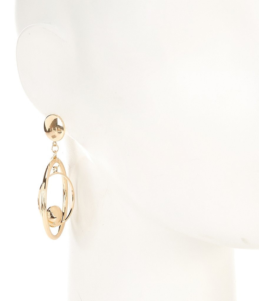 Natasha Accessories Triple Stone Drop Earrings