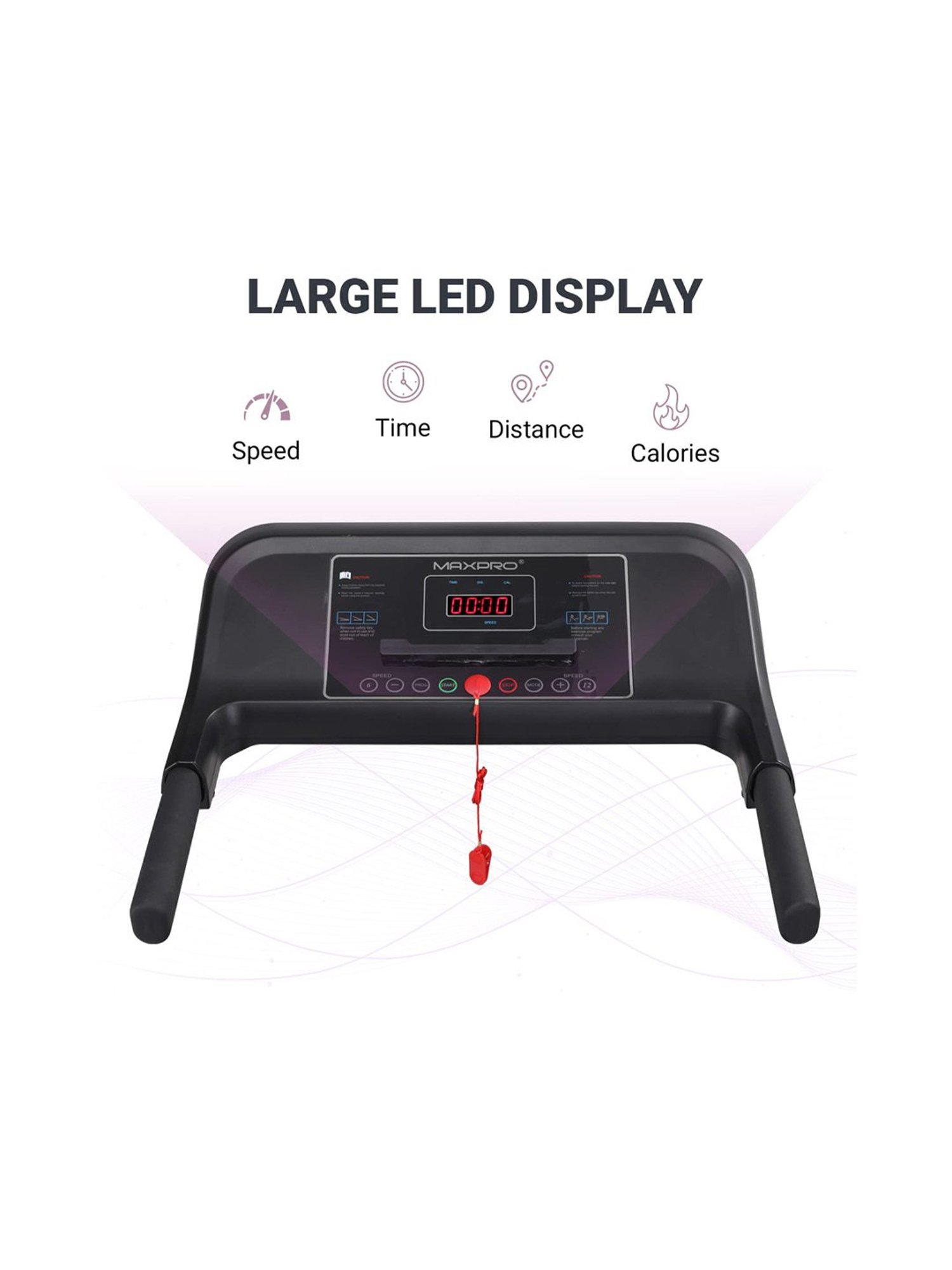 MAXPRO 1.5HP DC Motorized Foldable Treadmill (Core Black)