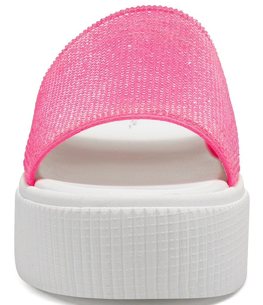 Jessica Simpson Ezira Athleisure Rhinestone Flatform Slides
