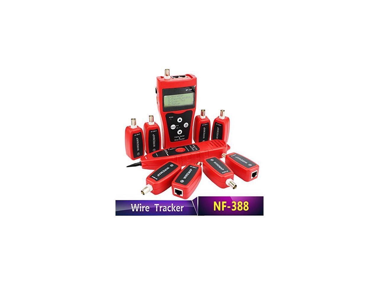 Noyafa NF-388 Telephone Wire Tracker LAN Network Cable Tester for USB BNC RJ45 RJ11 Line Finder Diagnose Tone Networking Tools Directly hunt 5E, 6E, telephone wire, coaxial cable, USB cable and other