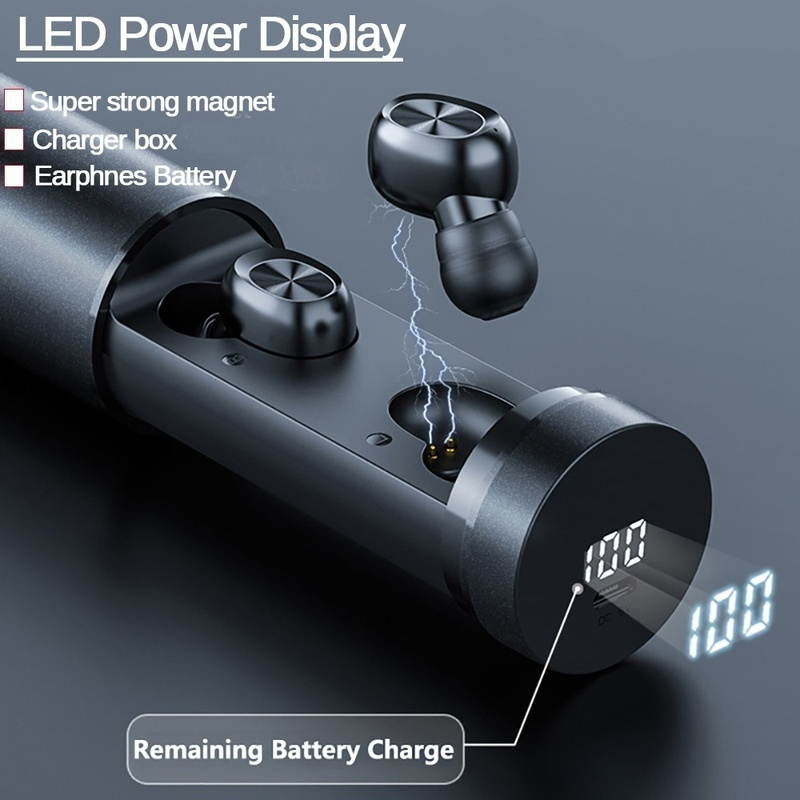 Abelanja TWS Bluetooth Earphones Wireless Headphones With Microphone Sports Waterproof Touch Control Wireless Headsets Earbuds Phone