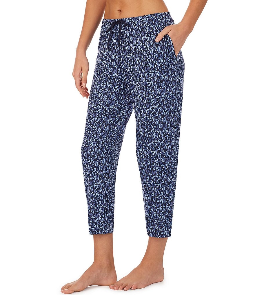 Donna Karan Printed Knit Cropped Coordinating Sleep Pants