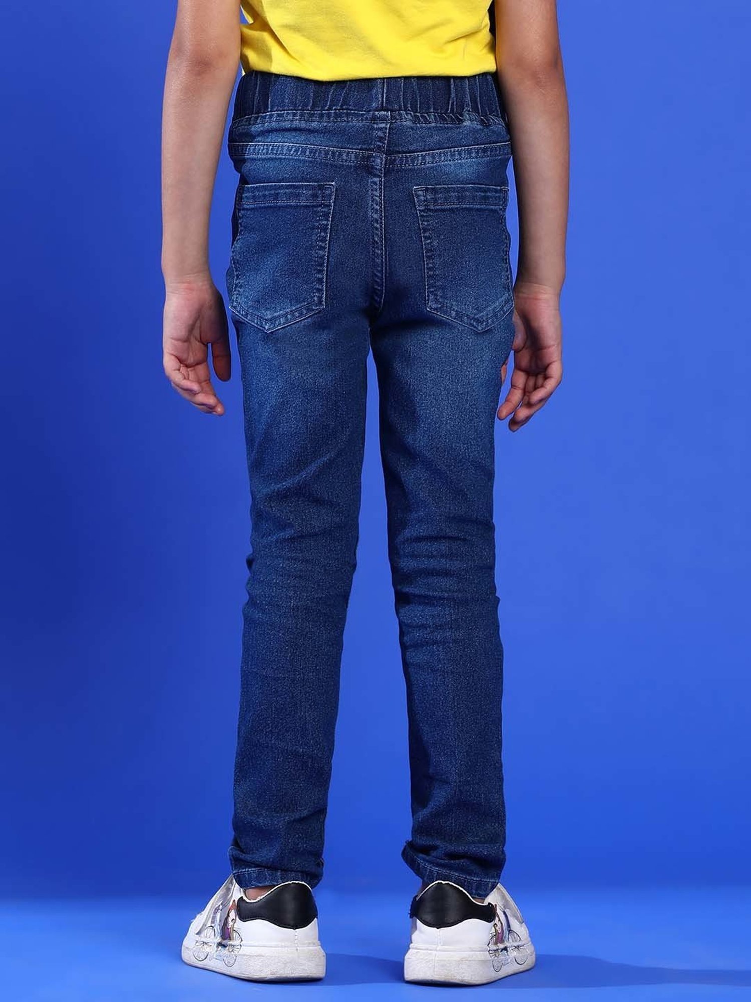 Tales & Stories Girls Blue Embroidered Jeggings