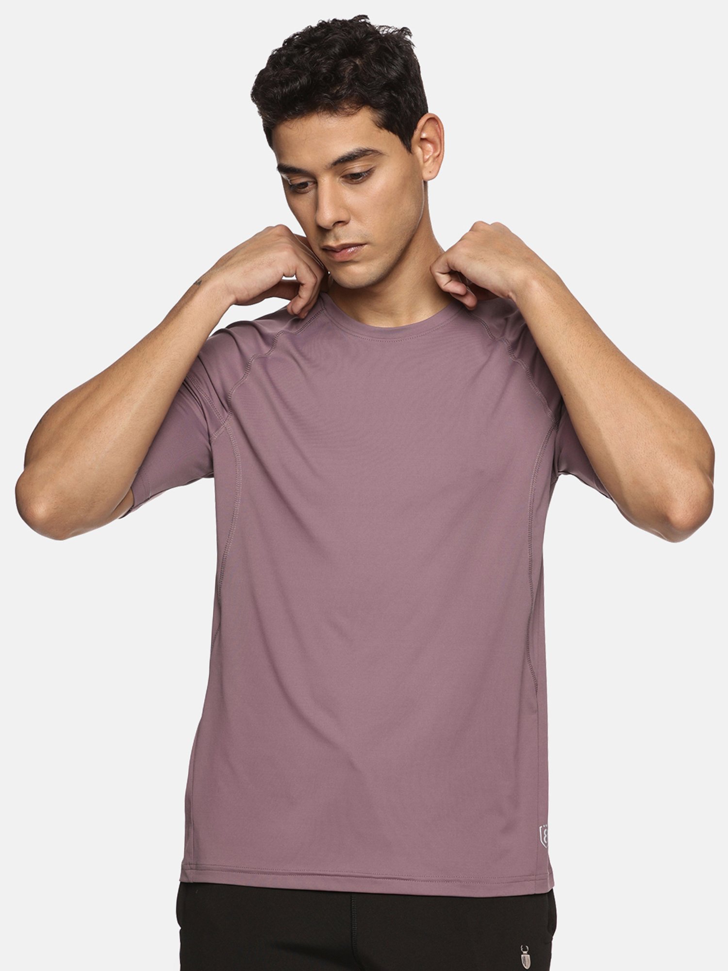 DOMIN8 Men Breathable Quick Dry Regular Fit Sports T-Shirt (Plum)