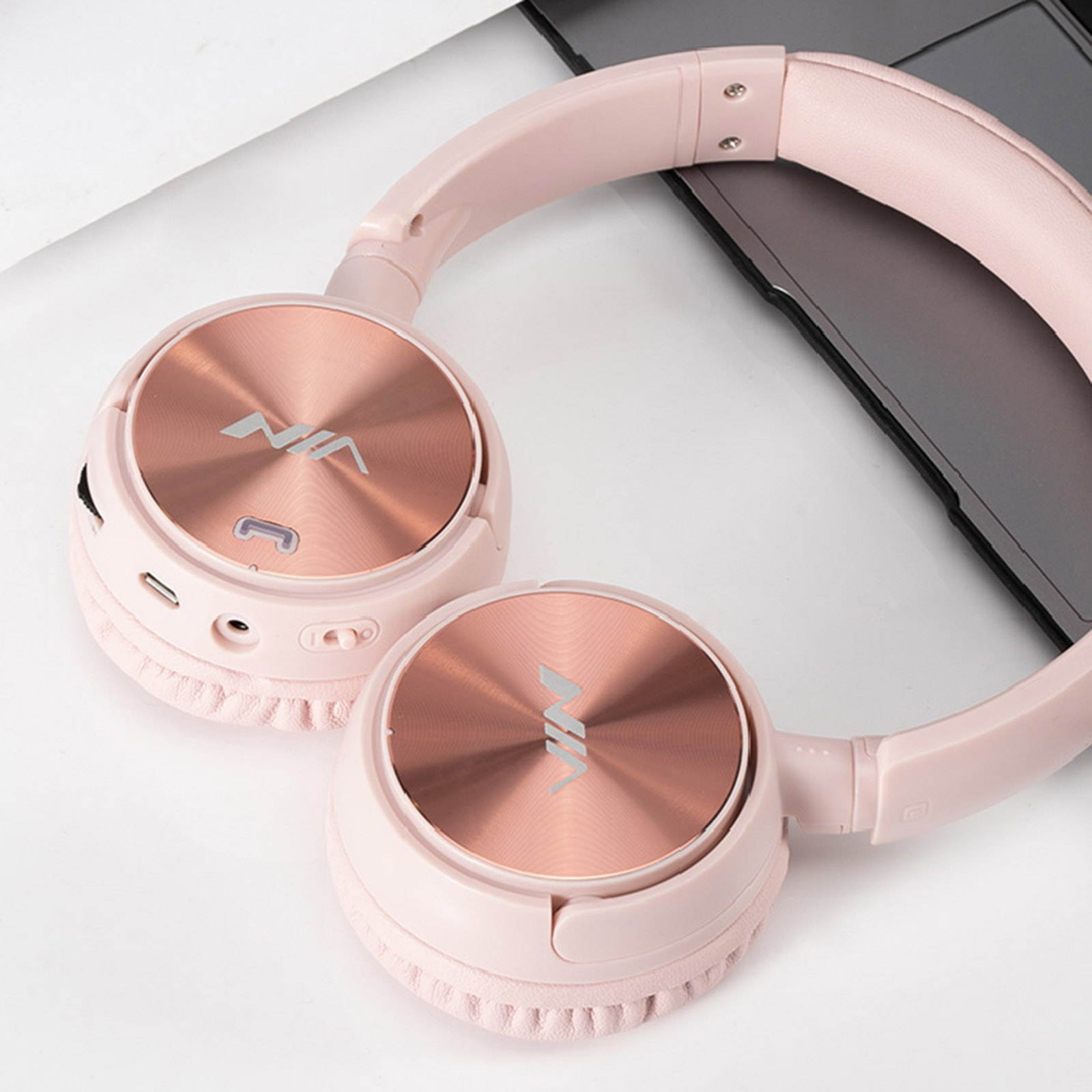 NIA Q2 Foldable On Ear Headset Wireless Bluetooth Headphones 3.5mm AUX IN Music Earphone TF Card MP3 Player FM Radio with Microphone APP Control