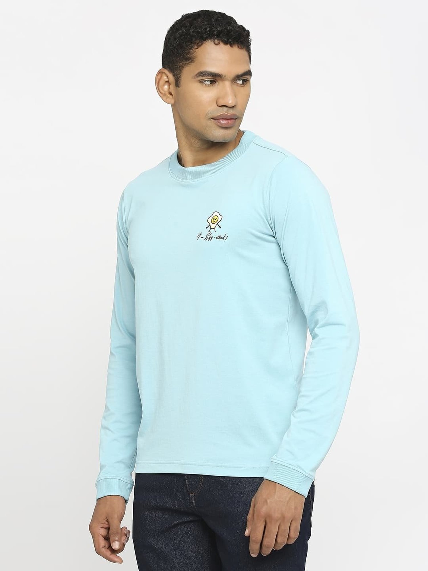 Basics Aqua Cotton Muscle Fit T-Shirt