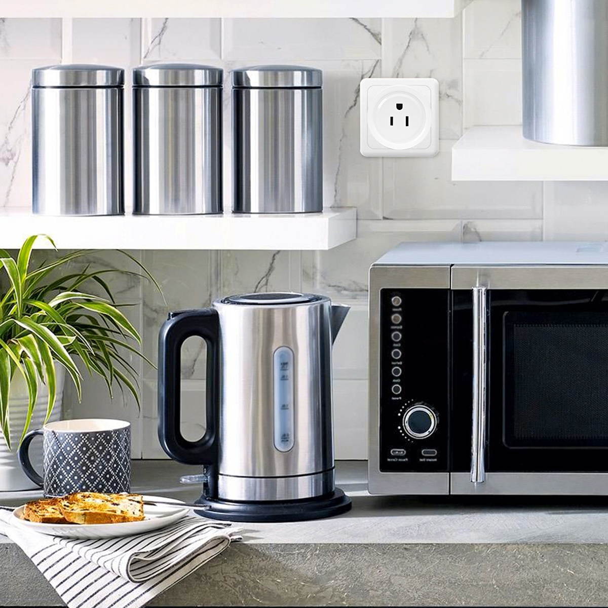 Costway 4pcs Smart Sockets Mini Wifi Smart Plug Outlet Remote Home Appliances