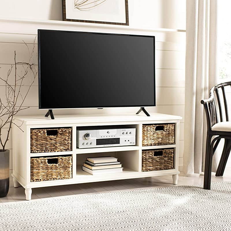 Home Collection Rooney Entertainment TV Unit, Vintage White