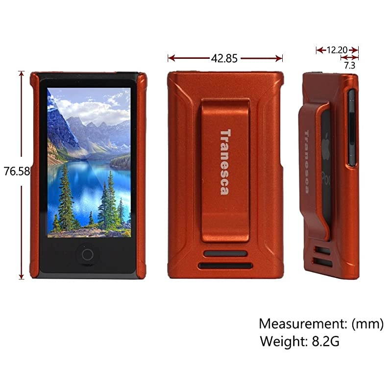 Ultra Slim Protective Case for iPod Nano 7amp8th Generation with Premium Tempered Glass Screen ProtectorCoral Red