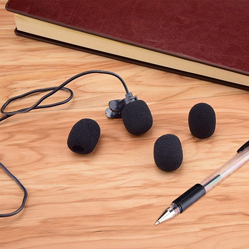 15 Pack Mini Size Lapel Headset Microphone Mic Windscreen Foam Cover, Black