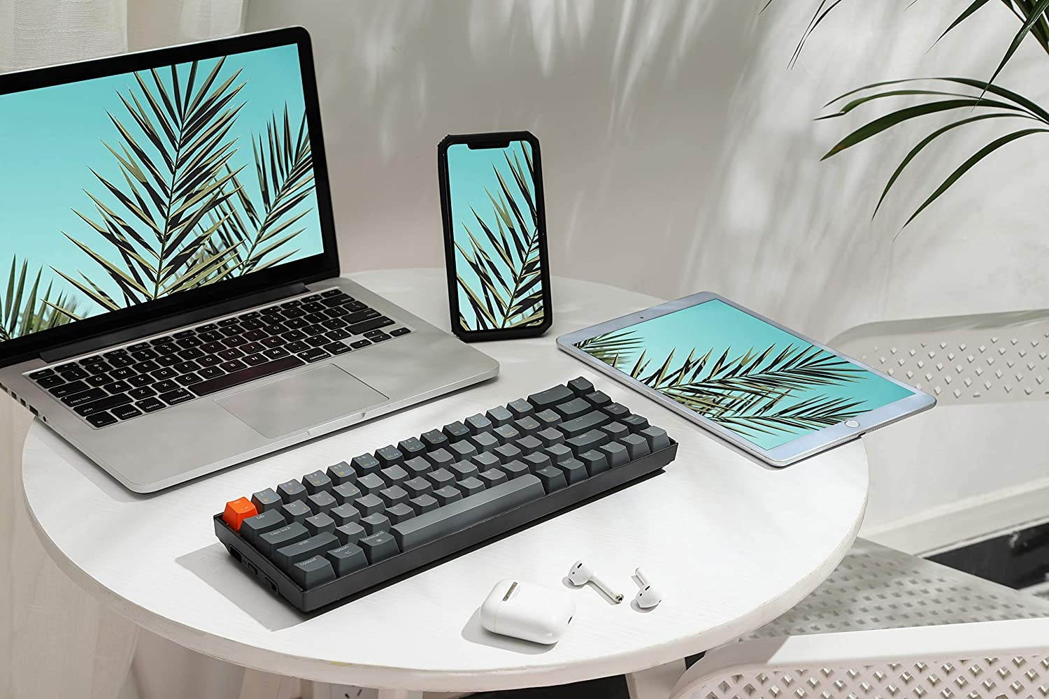 Keychron K4 Wireless Bluetooth/USB Wired Gaming Mechanical Keyboard, Compact 100 Keys RGB LED Backlit Gateron Red Switch N-Key Rollover, Aluminum Frame for Mac Windows