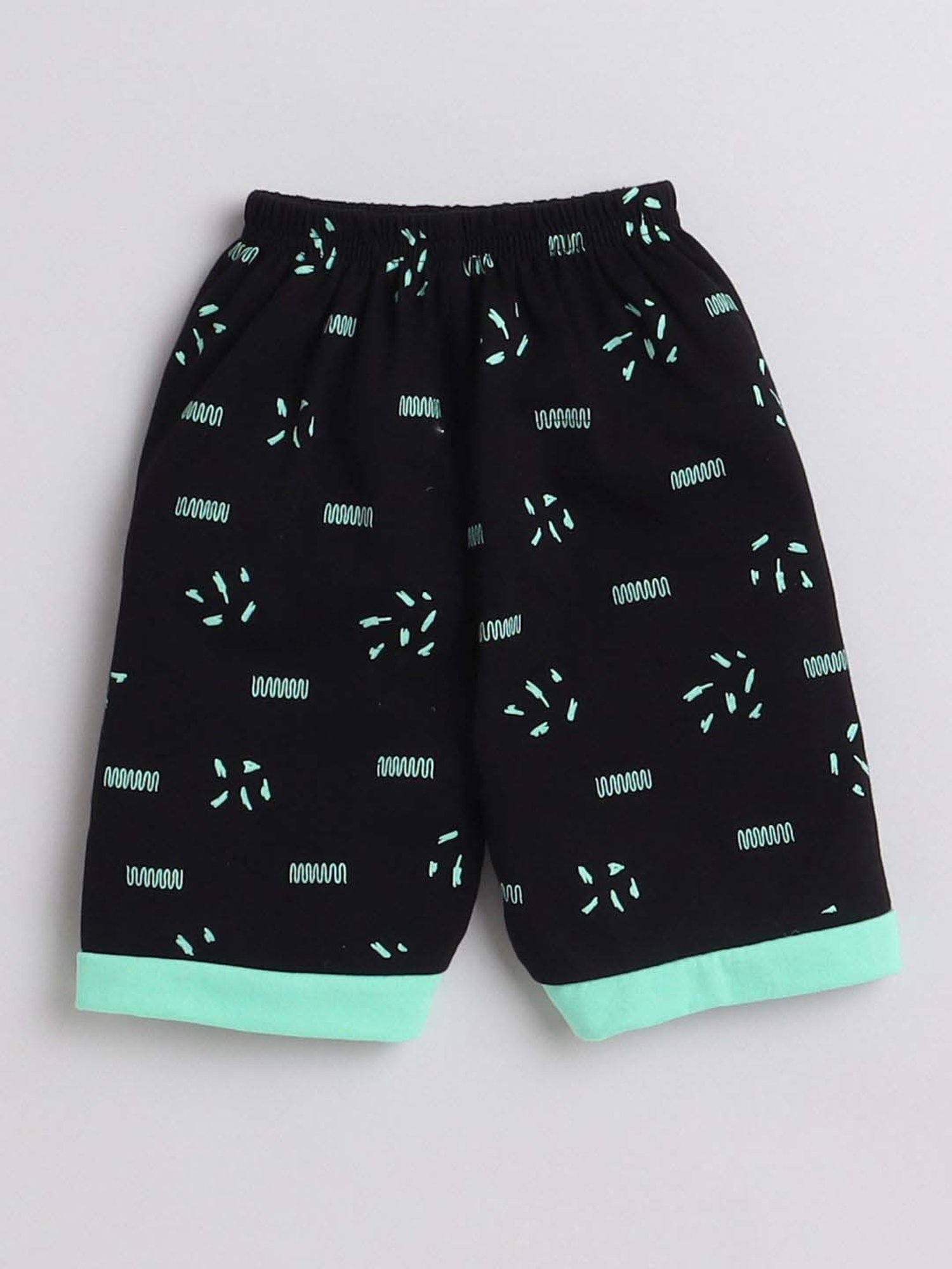 Fourfolds Unisex Sea Green Printed Clothing Set