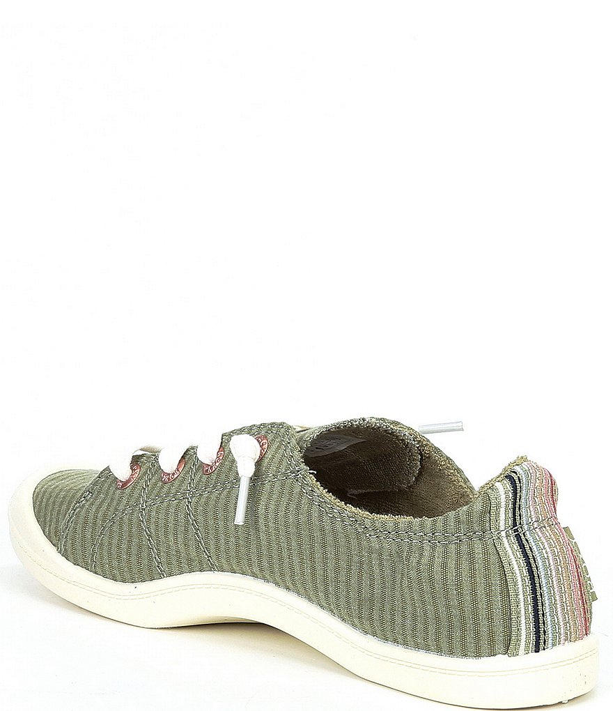 Roxy Bayshore III Canvas Striped Back Detail Slip-On Sneakers