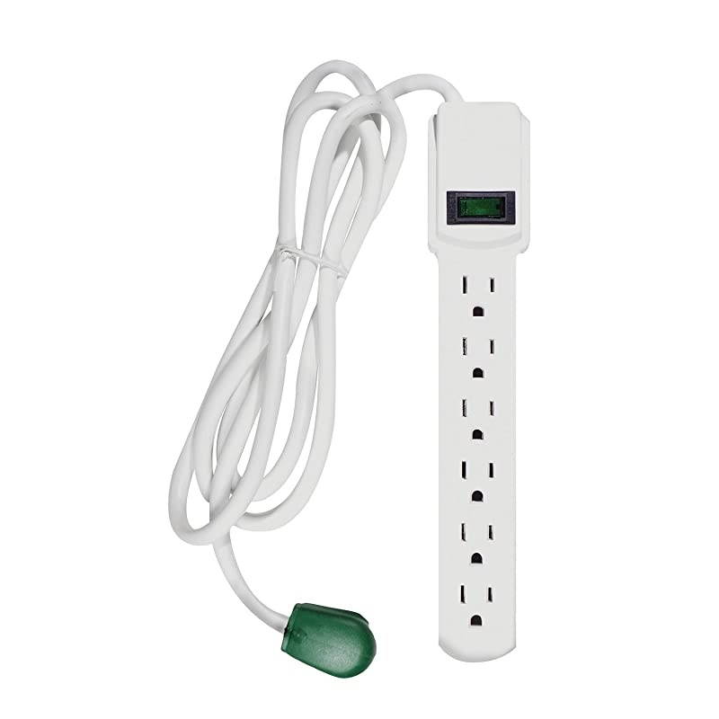 Green Power GG-16106MS Green Power 6 Outlet Surge Protector with 6' Cord, White