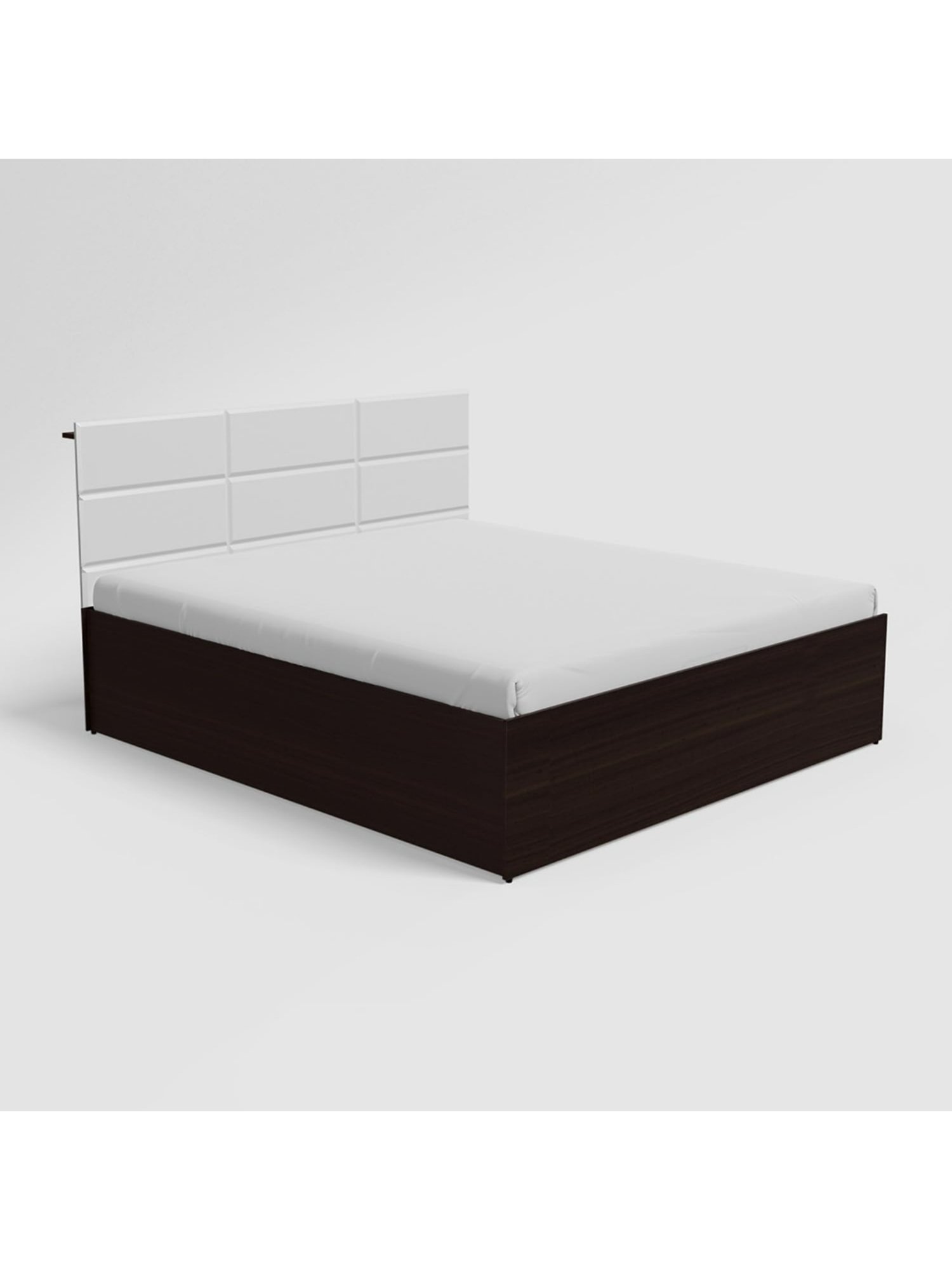 Godrej Interio Chocolate Morf White Engineered Wood Queen Bed with Motorized Storage