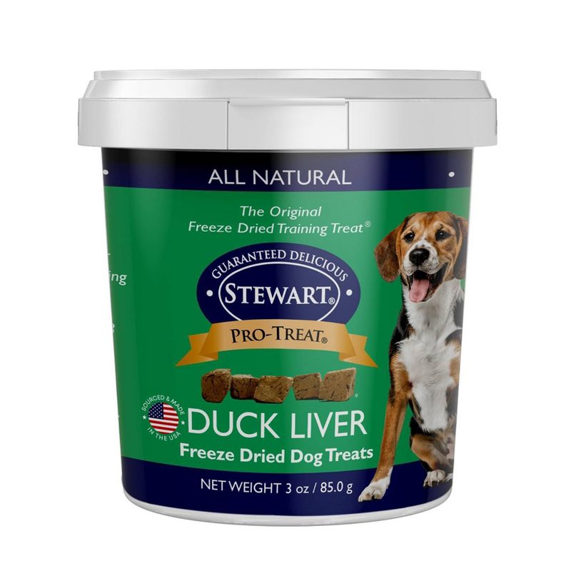 Stewart Freeze-Dried Duck Dog Treat - 3oz Tub