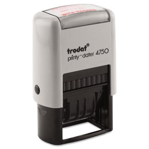 U.S. Stamp & Sign USSE4754 Date Stamp- 5-In-One- Four Phrases- 1in.x1-.63in.- Blue-Red