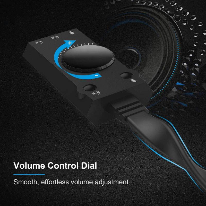 USB Sound Card,TechRise USB External Stereo Sound Adapter Splitter Converter with Volume Control for Windows and Mac,Plug & Play No Drivers Needed