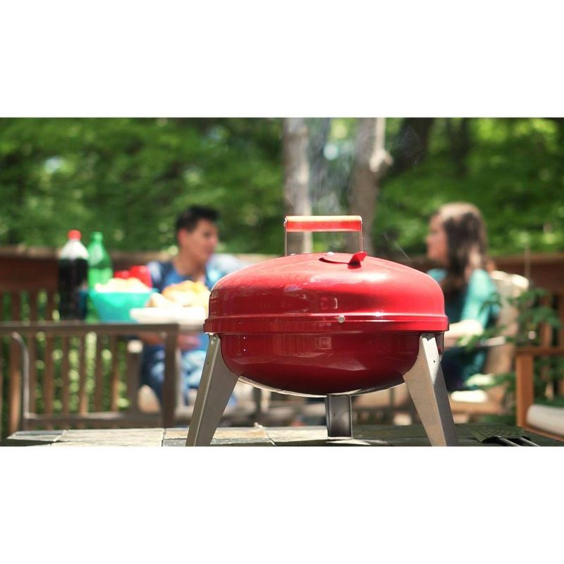 Americana The Wherever Grill - Dual-Fuel Electric and Charcoal Model 2130.4.511 - Red - Meco