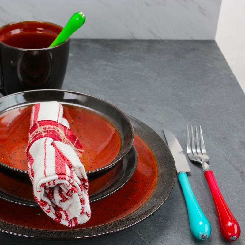 Gibson Home Color Shine 24 Piece Stainless Steel Flatware Set