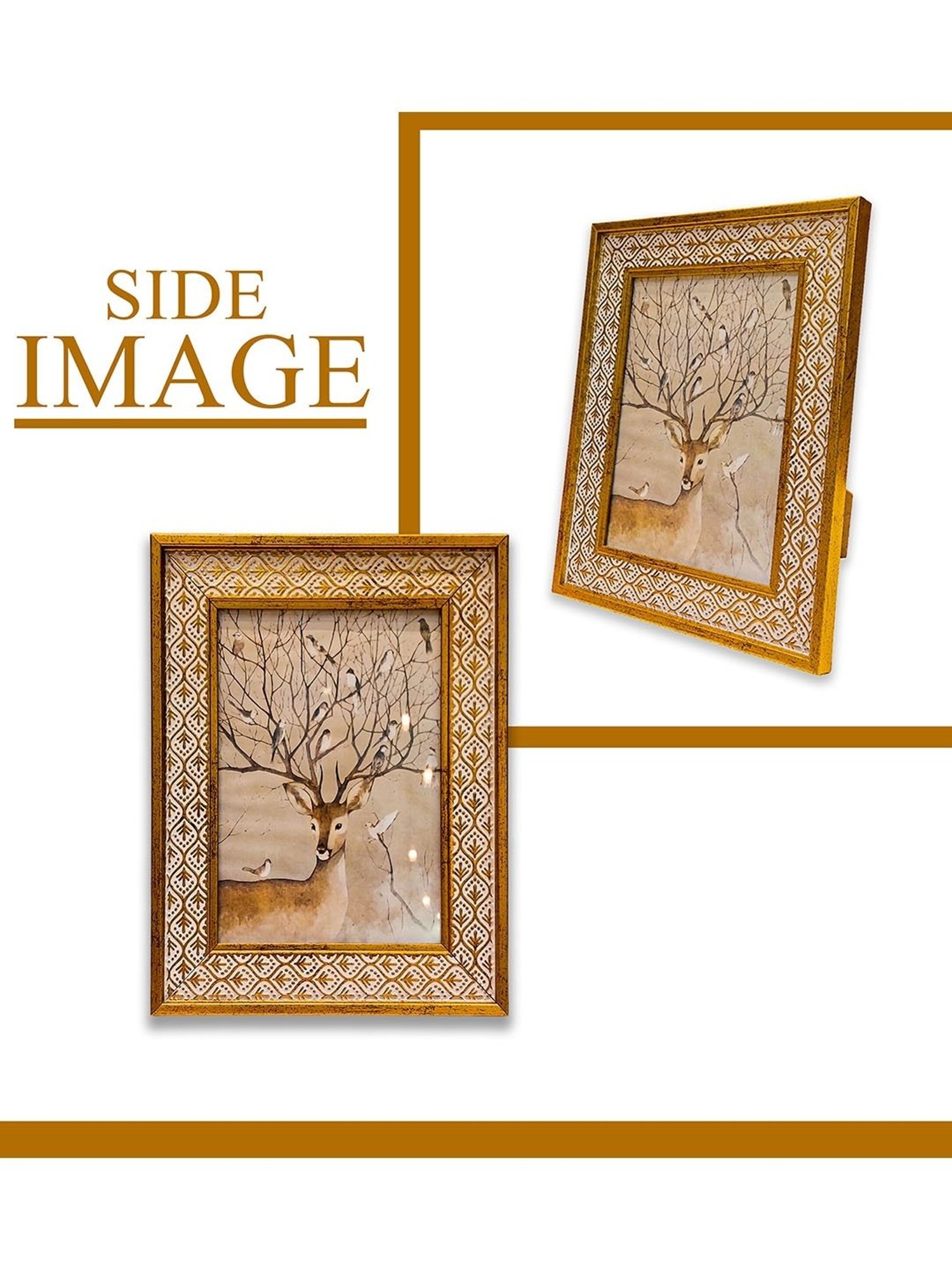 Art Street Gold Engineered Wood Swing Fashion Resin Vintage Photo Frame