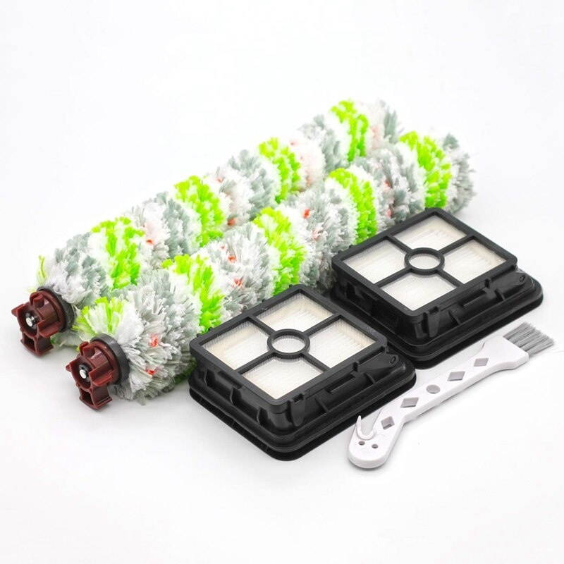 2 Packs Multi-Surface Pet Brush Rolls + 2 Packs Vacuum Filters 1866 Replacement for Bissell Crosswave Vacuum Cleaner, Compare To