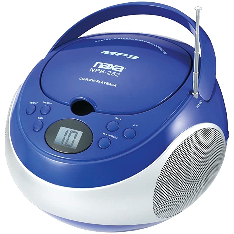NPB252 Portable MP3CD Player with AMFM Stereo Radio Blue