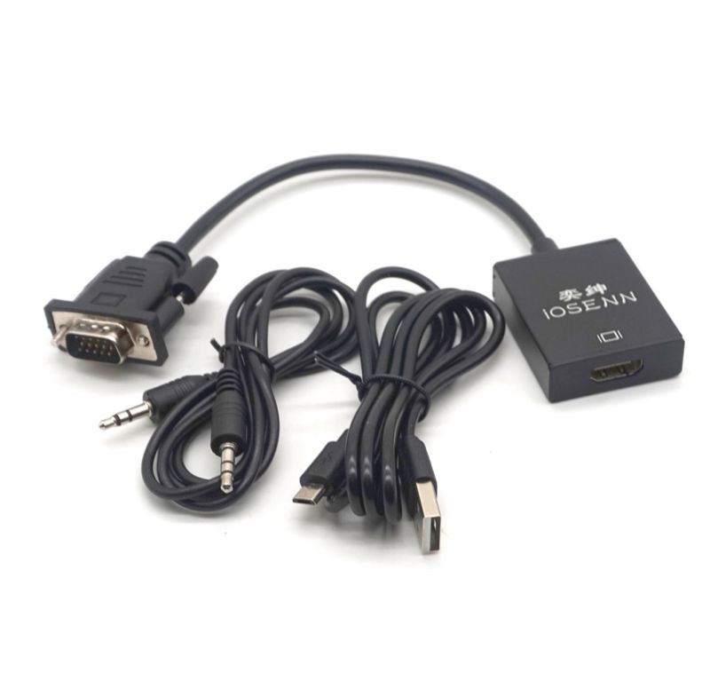 Plugadget VGA TO HDMI Male to Female Converter Cable 1080p HD High Resolution with Audio output Adapter for PC Laptop Projector