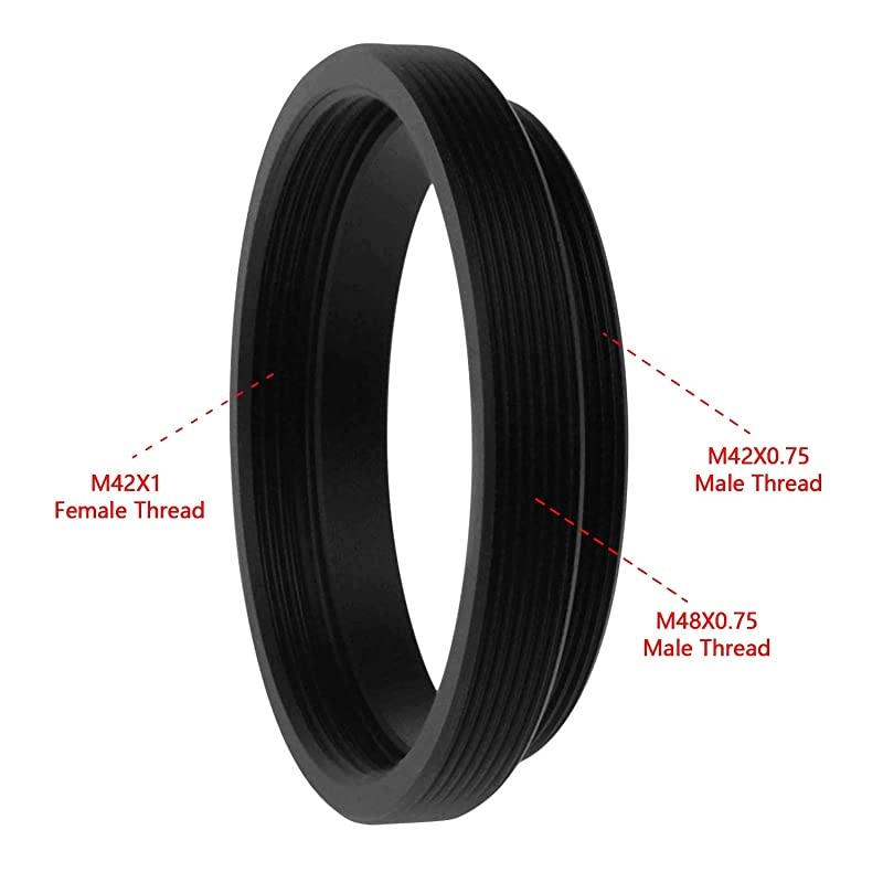 M48X075 MaleM42X1 Female to M42X075 Male Telescope Adapter