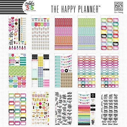 me & my BIG ideas PPSV-01 Create 365 The Happy Planner Sticker Value Pack, Planner Basics, 1829 Stickers