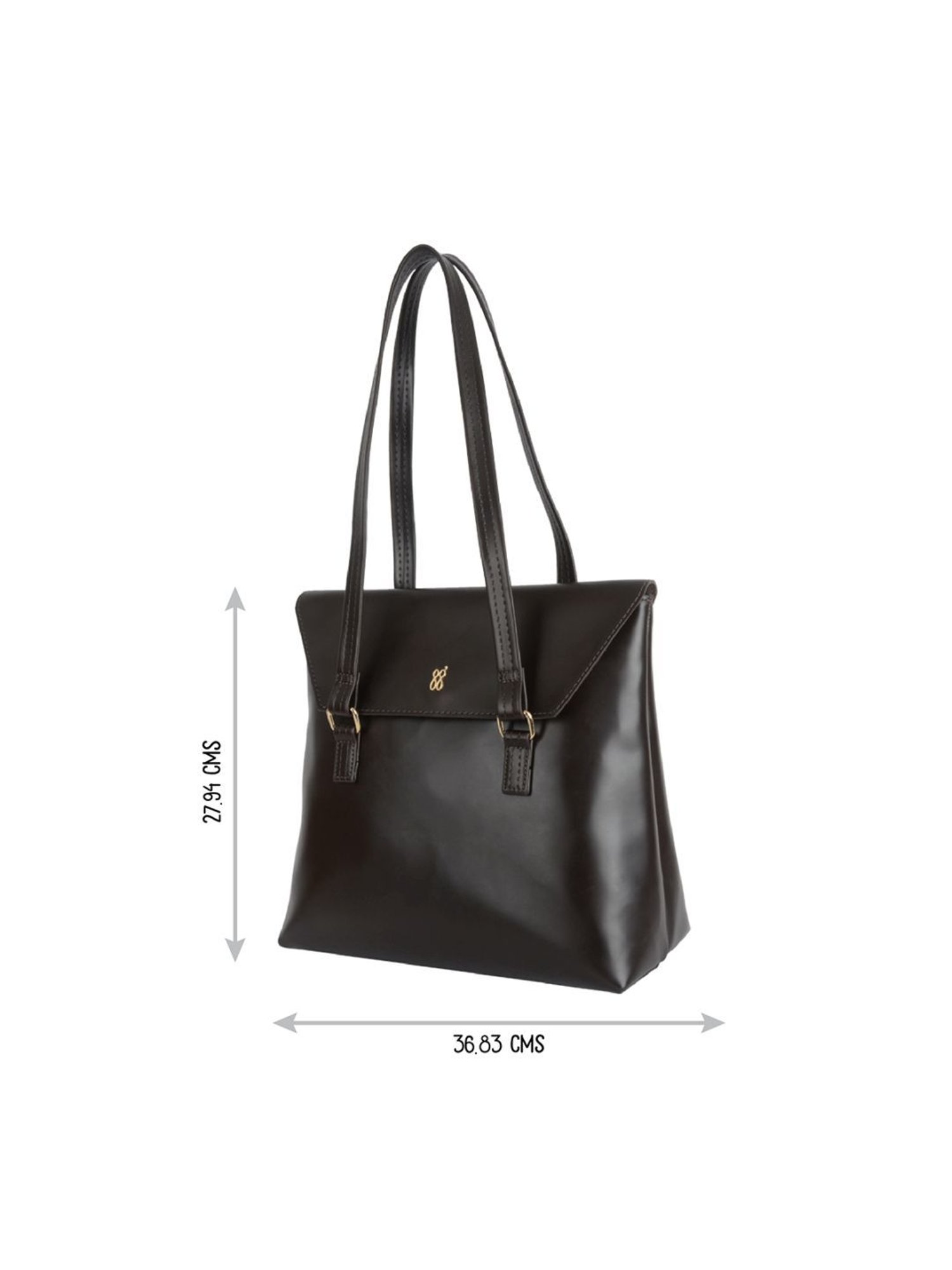 Baggit Delgado Brown PU Solid Shoulder Handbag