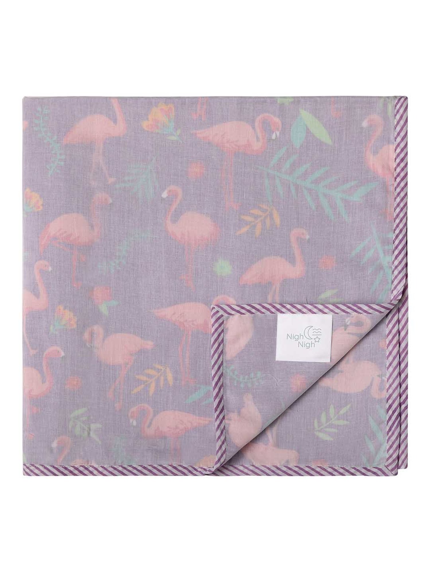Nigh Nigh Flamingo Purple Cotton 70 TC Kids Dohar - Set of 1