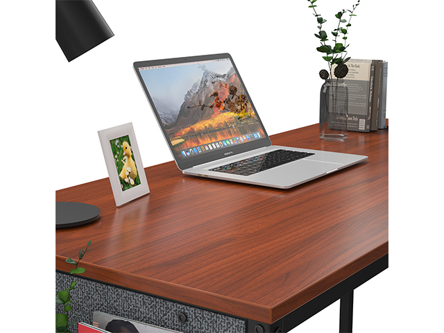 Computer Desk 47 inch Home Office Writing Study Desk, Modern Simple Style Laptop Table with Storage Bag,Rustic Black,GT104