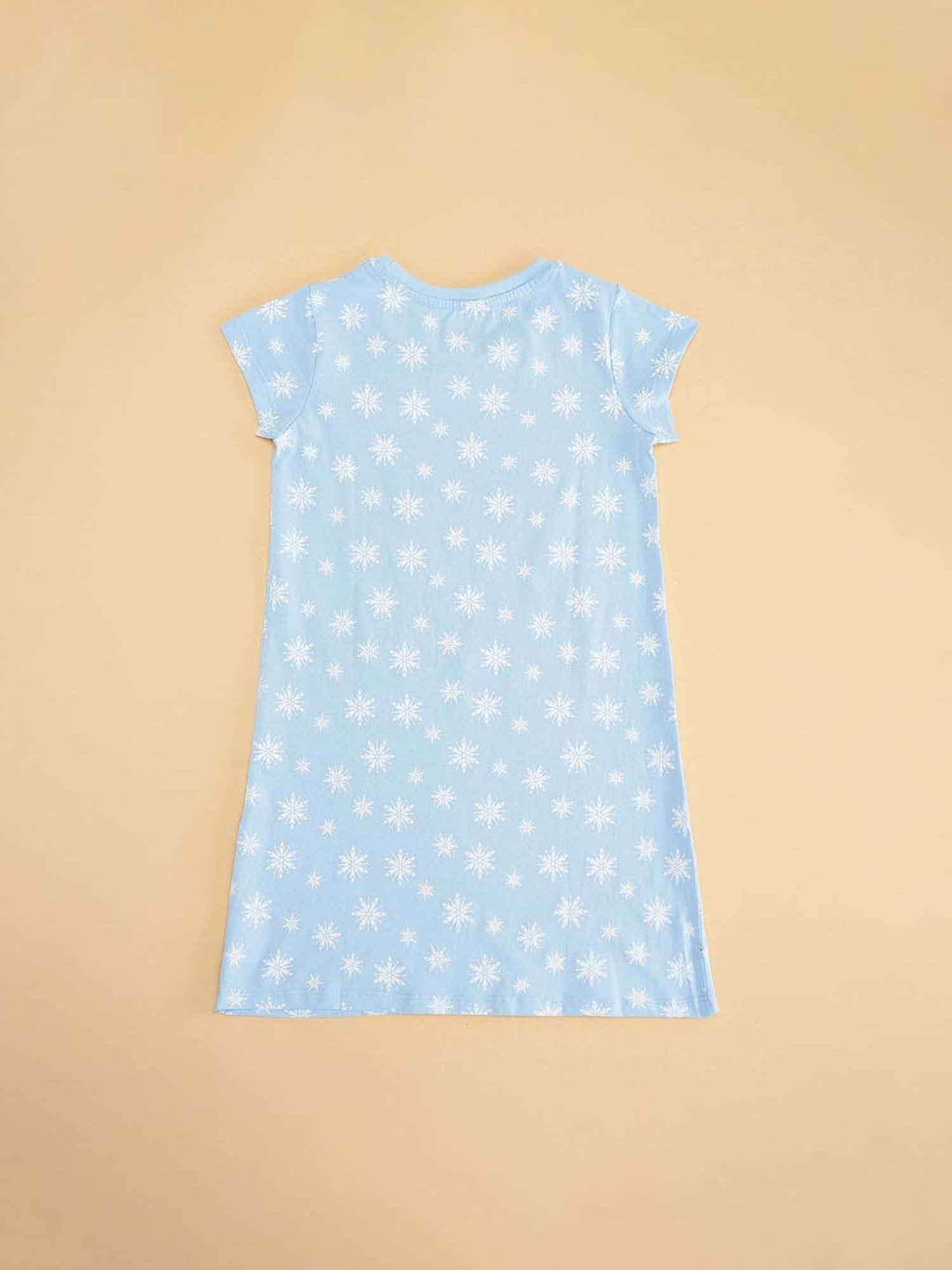 Pantaloons Junior Blue Cotton Printed Night Dress