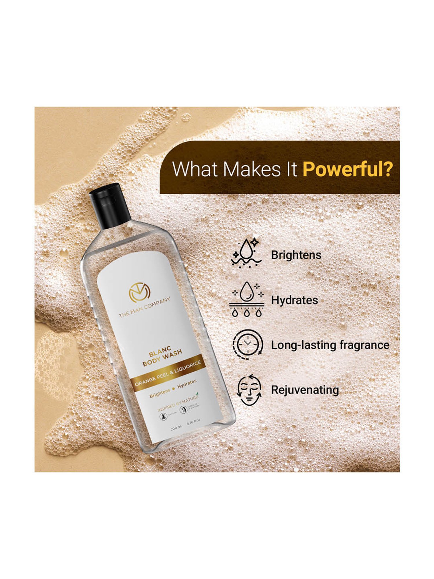 The Man Company Blanc Perfumed Body Wash for Men - 200 ml