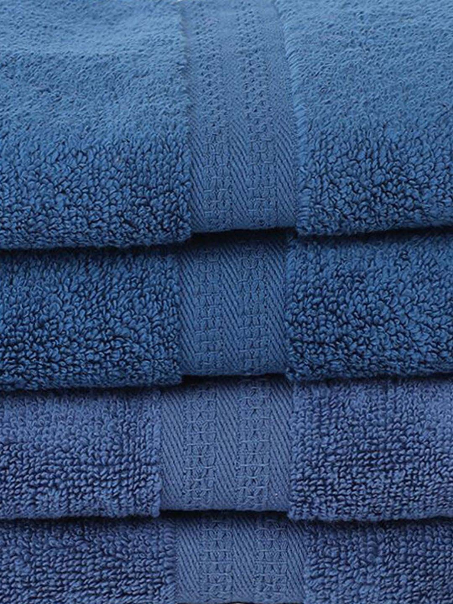 BIANCA Zero-Twist 100% Cotton Ultra-Fluffy Towels -4pc Hand Towel (paradiso) solid-navy