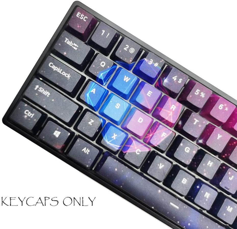 Puku 104 Keys PBT keycaps, Japanese/Chinese Style Key Set-OEM Profile-DYE-Sub Keycaps for 61/87 /104 Cherry MX Switches Mechanical Keyboard (Starry Sky)