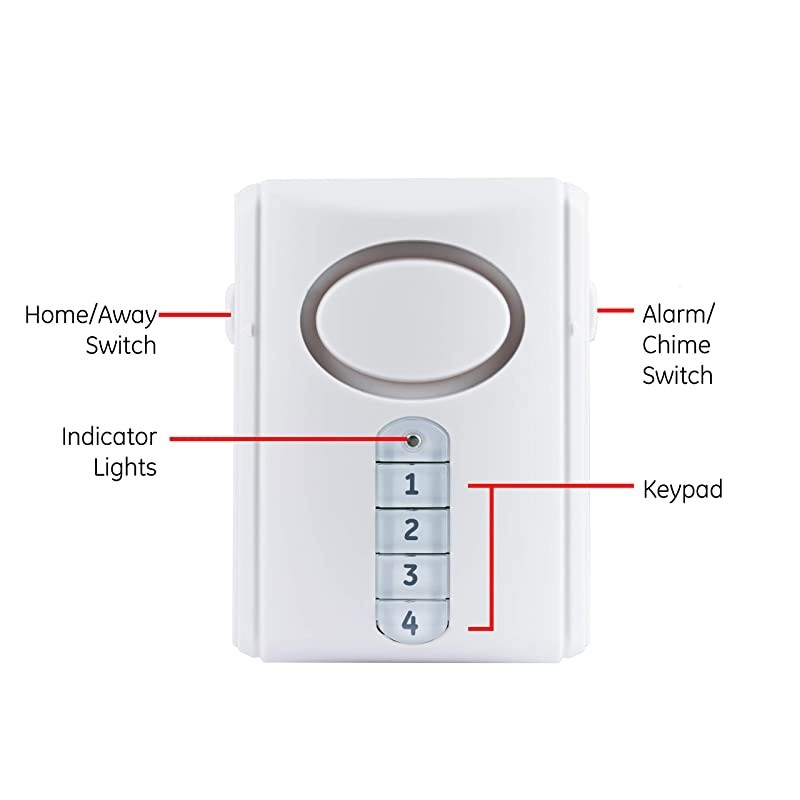 Personal Security Alarm Kit Includes Deluxe Door Alarm with Keypad Activation and WindowDoor Alarms Easy Installation DIY Home Protection Burglar Alert Magnetic Sensor OffChimeAlarm 51107 White