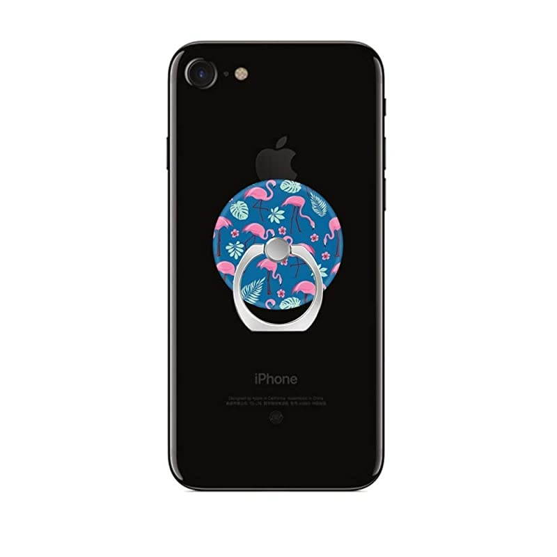 Phone Finger Ring Holder Stand with Car Mount for Smartphone and TabletKickstand 360 Rotation Grip Stand Geometric Tropical Pink Flamingo Pattern
