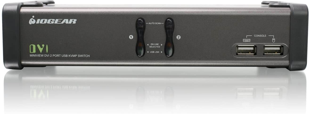 IOGEAR 2-Port DVI KVMP Switch w/Full Set of Cables, (GCS1102 TAA Compliant), Black