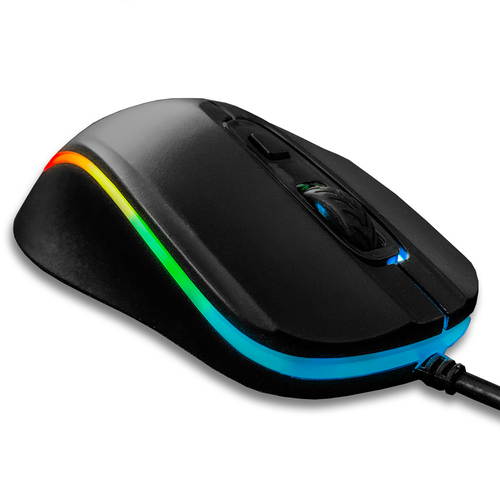 Deco Gear Wired Gaming Mouse | 800-5000 Adjustable DPI | High Precision Optical Mouse | Ergonomic for All Gaming Grips | 11 RGB Backlit Modes | 6 Buttons
