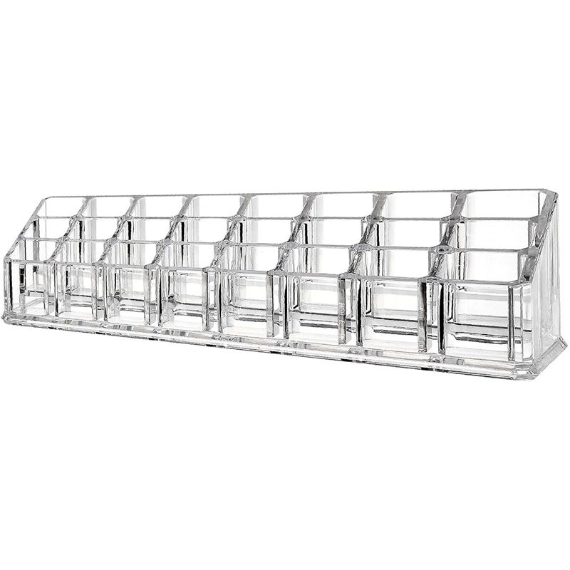 Juvale Clear Acrylic Lipstick Display Organizer for Countertop - 24 Compartments