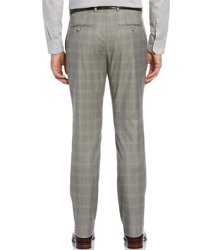 Perry Ellis Slim-Fit Windowpane Pattern Stretch Suit Separates Dress Pants