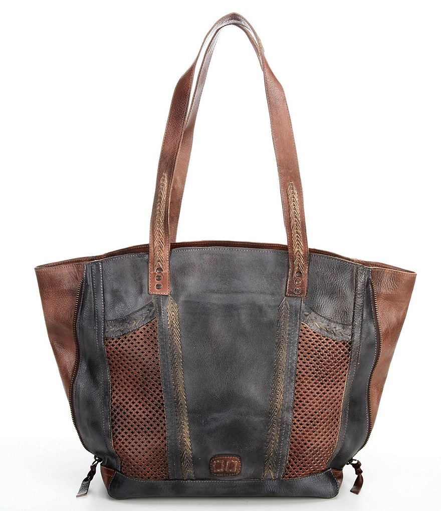 Bed Stu Amelie Tanned Perforated Leather Tote Bag